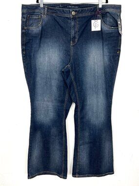 NWT $79.95 Lane Bryant Flare Jeans Genius Fit Dark Wash Plus Size 28 4X